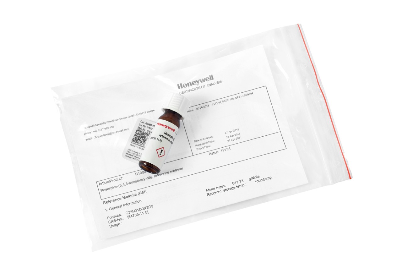 Reserpin_d9_10_mg_in_Packung_EM3_9037 Normes analytiques