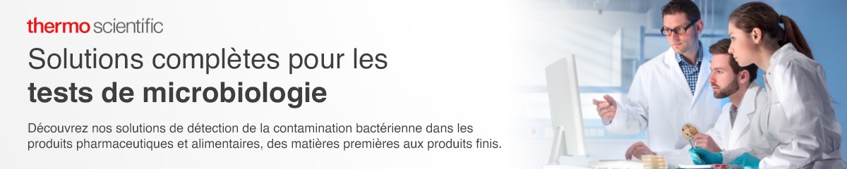 Thermo Scientific - Produits de microbiologie industrielle Techniciens de laboratoire disposant de matériel d'analyse microbiologique